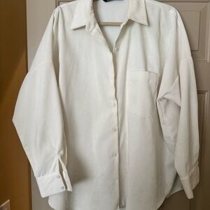 Zara Cream Casual Button Down Shirt